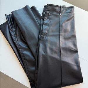 Zara Black Faux Leather High-Waist Pants